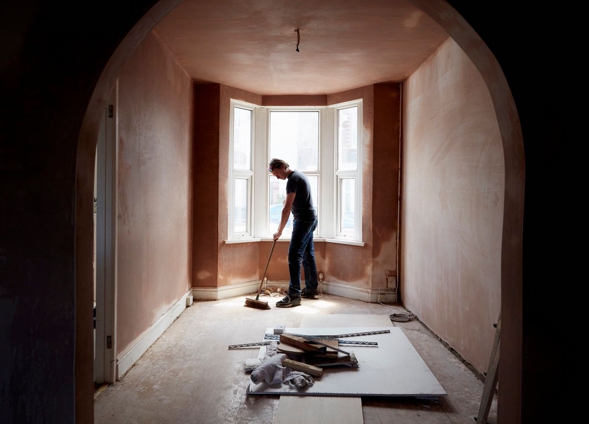 Contractor managing a renovation project in a new space.